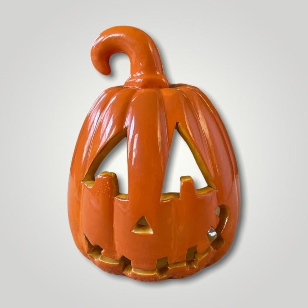 Halloween Orange Pumpkin Candle Holder